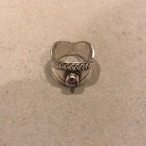 Vintage Jewelry - Vintage Handmade Sterling Amethyst Ring